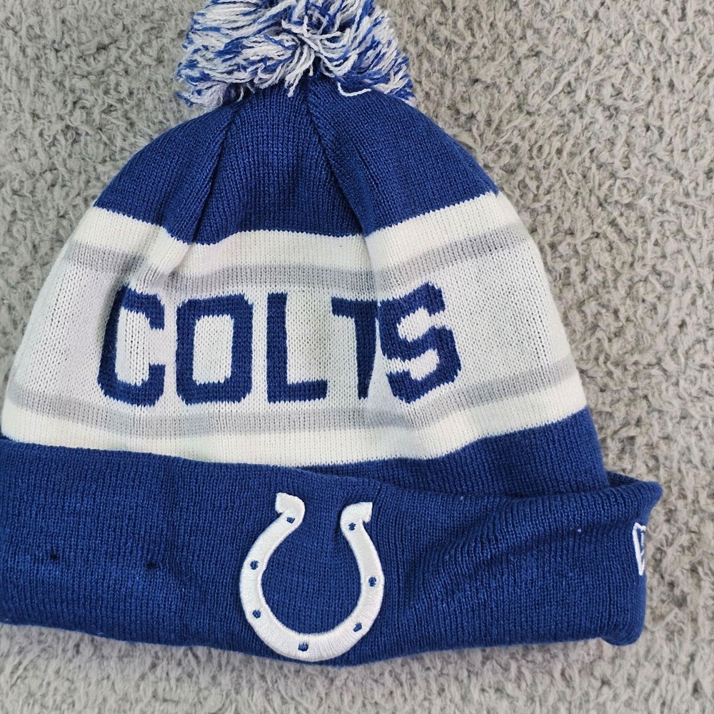 Indianapolis Colts Hat Beanie Mens One Size Blue NFL Football Knit New Era